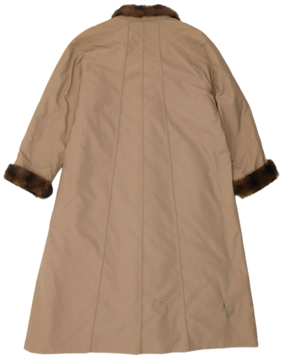 VINTAGE ženski preveliki kaput od umjetnog krzna EU 40 srednje bež poliester