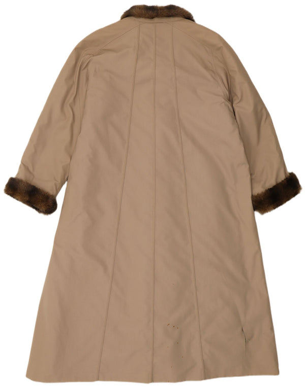 VINTAGE ženski preveliki kaput od umjetnog krzna EU 40 srednje bež poliester