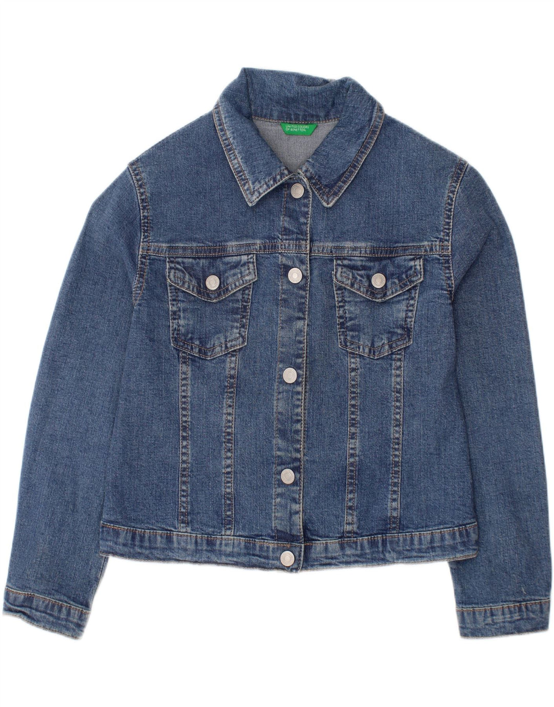BENETTON Denim jakna za dječake 5-6 godina Mala plava pamučna