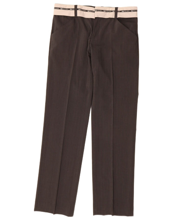 DOLCE & GABBANA muške ležerne hlače s grafičkim motivima W34 L33 crne na pruge