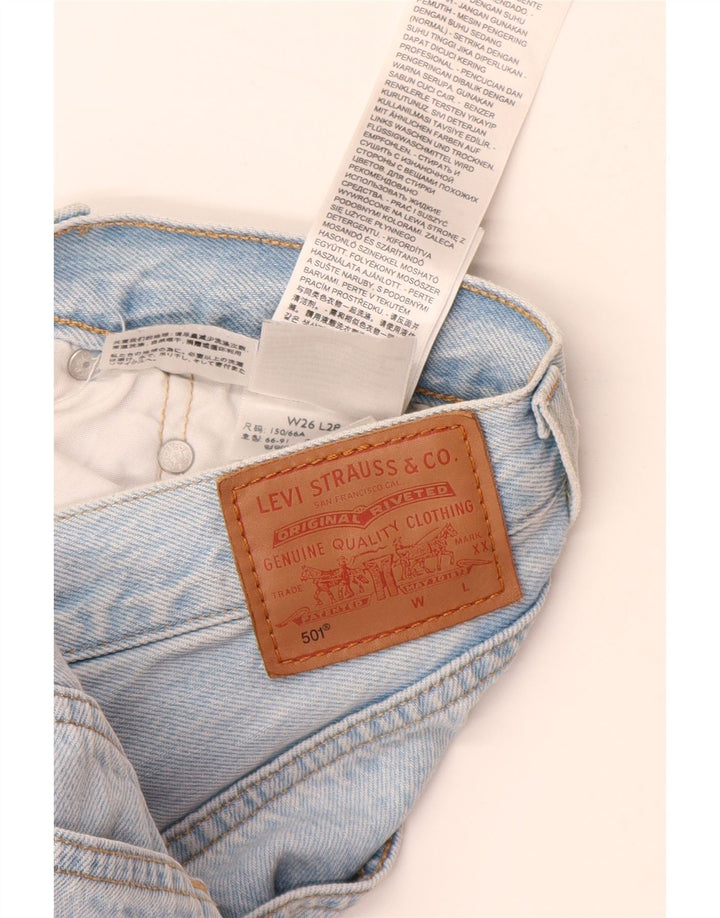 LEVI'S ženske 501 ravne traperice W26 L28 plavi pamuk