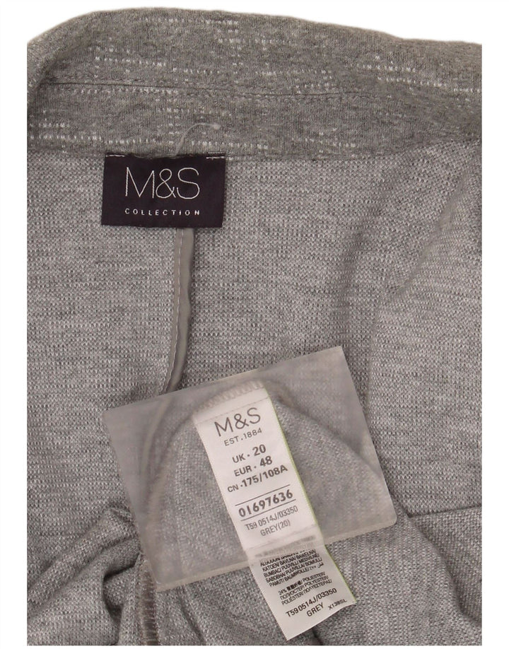 Marks & Spencer ženska jakna s otvorenim sakoom s 3/4 rukava UK 20 2XL sivi pamuk