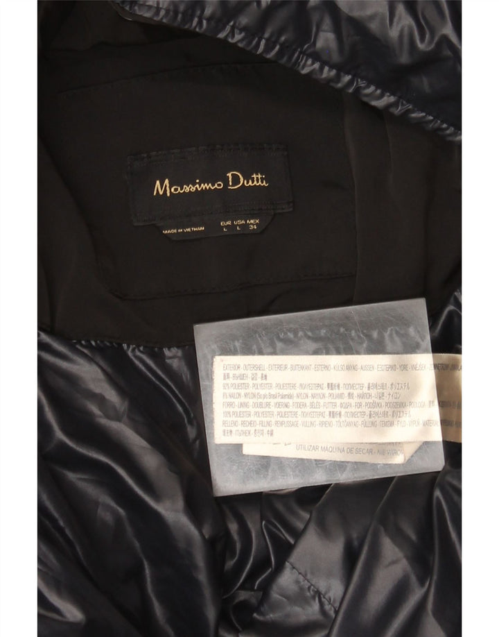 Massimo Dutti ženski podstavljeni kaput UK 16 veliki crni poliester
