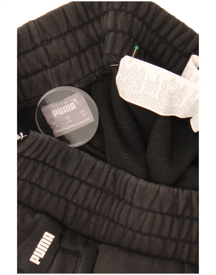 PUMA muške trenirke s grafičkim motivima, srednje crne pamučne hlače