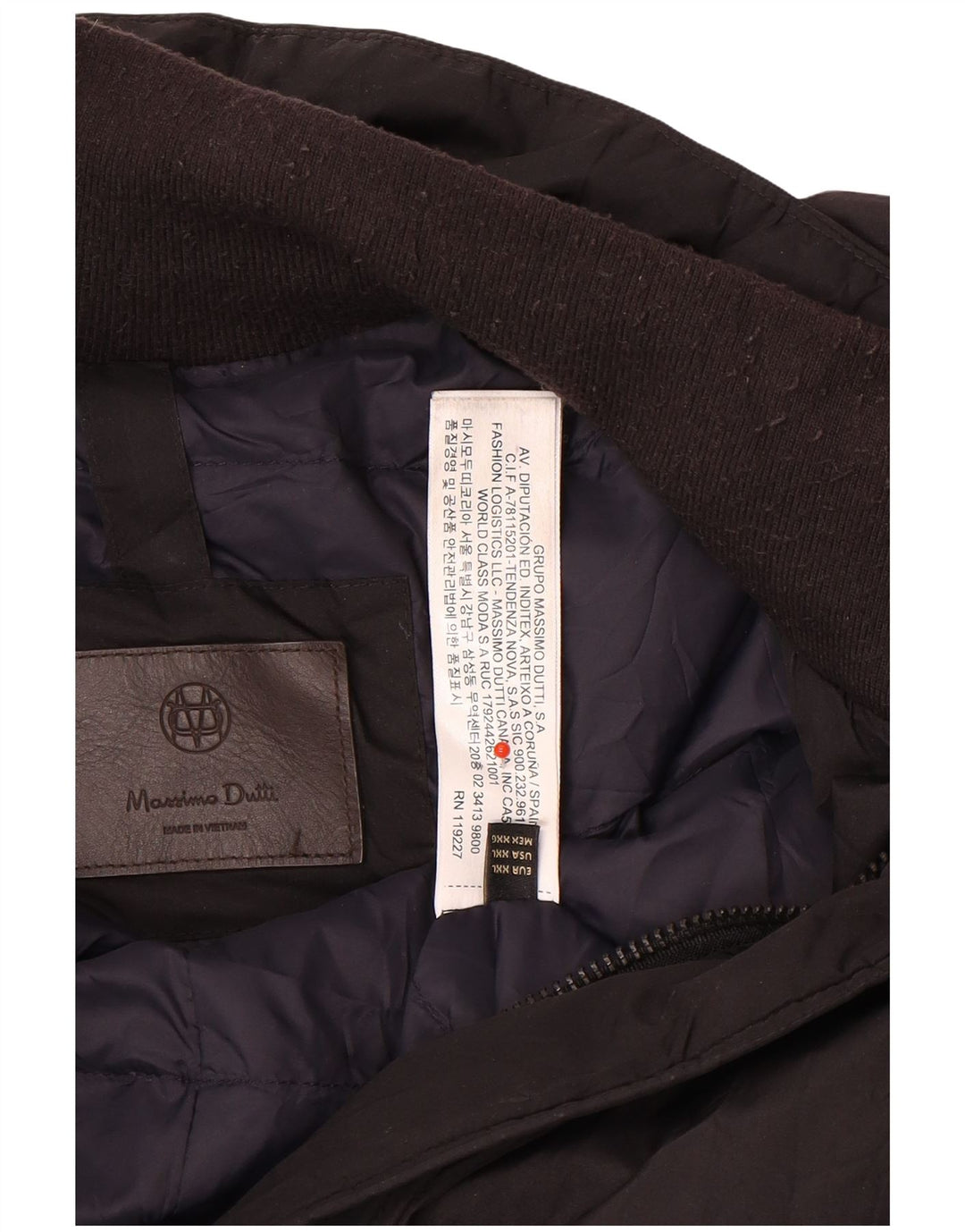 Muški podstavljeni kaput Massimo Dutti UK 44 2XL crni poliester