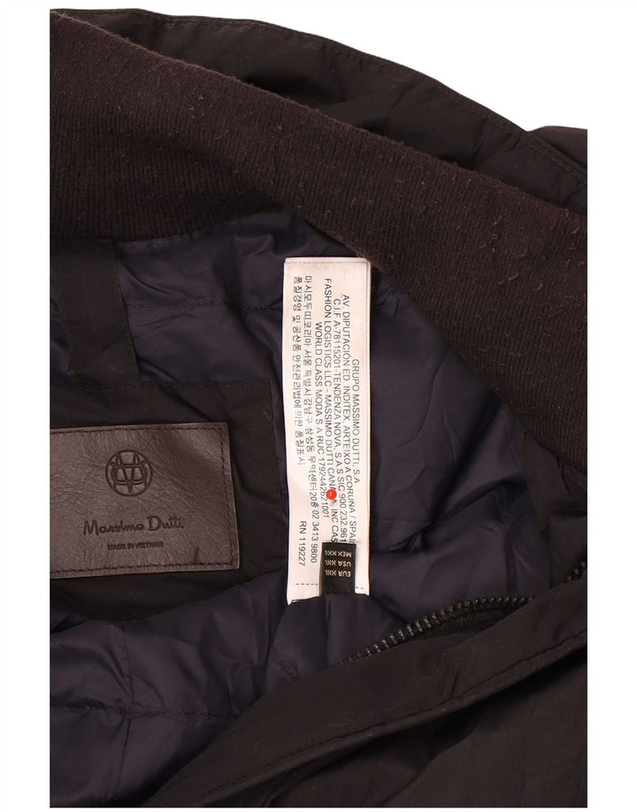 Muški podstavljeni kaput Massimo Dutti UK 44 2XL crni poliester