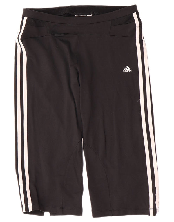 Ženske Capri trenirke Adidas UK 12 srednje crne najlonske hlače
