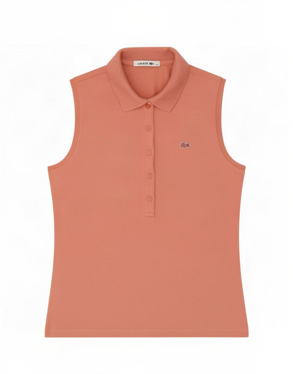 Lacoste ženska polo majica bez rukava EU 40 srednje ružičasti pamuk