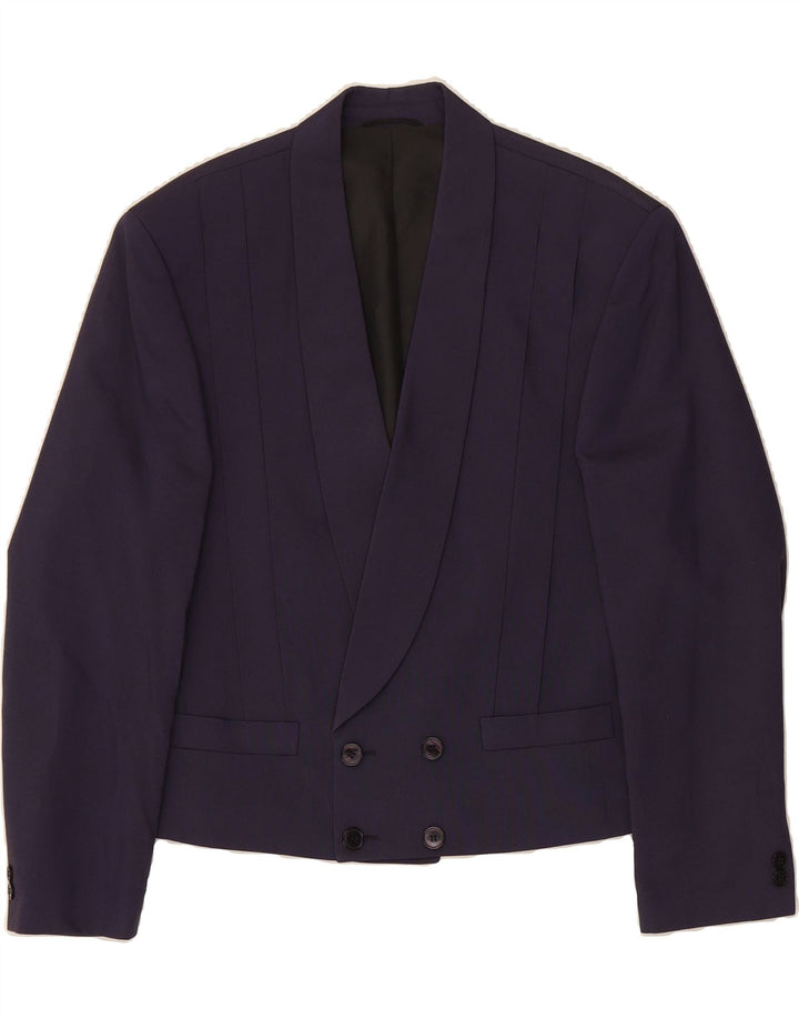 VINTAGE Womens Double Breasted Blazer Jacket UK 16 Large Navy Blue Vintage Vintage and Second-Hand Vintage from Messina Hembry 