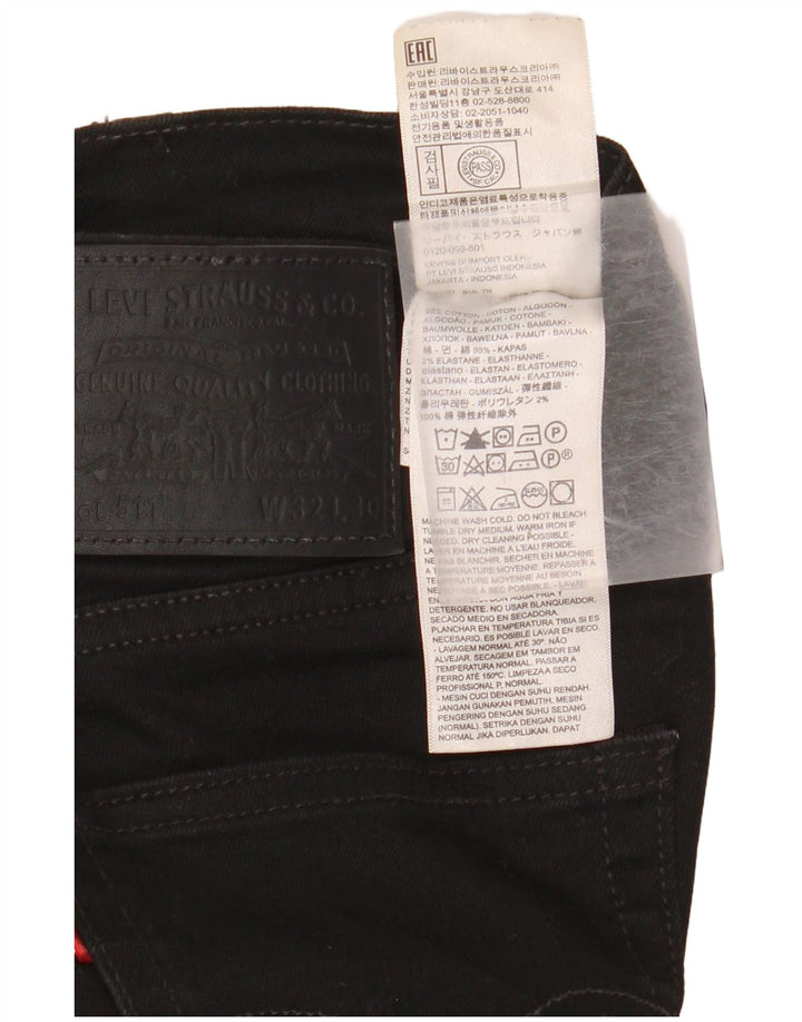 LEVI'S muške 511 uske traperice W32 L30 crni pamuk