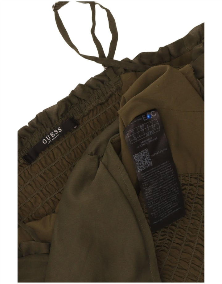 Guess ženska majica s otvorenim ramenima UK 6 XS kaki poliester