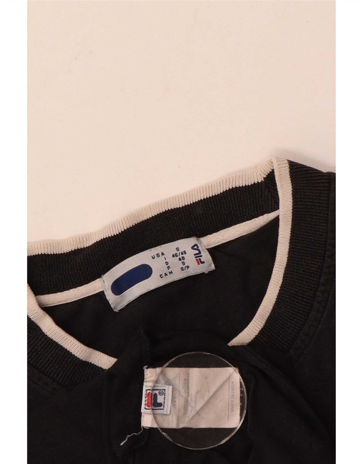 Fila muška majica kratkih rukava s grafičkim motivima, mala, crna pamučna