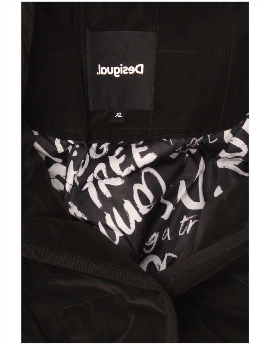 Desigual ženski prošiveni podstavljeni kaput UK 18 XL crni poliester