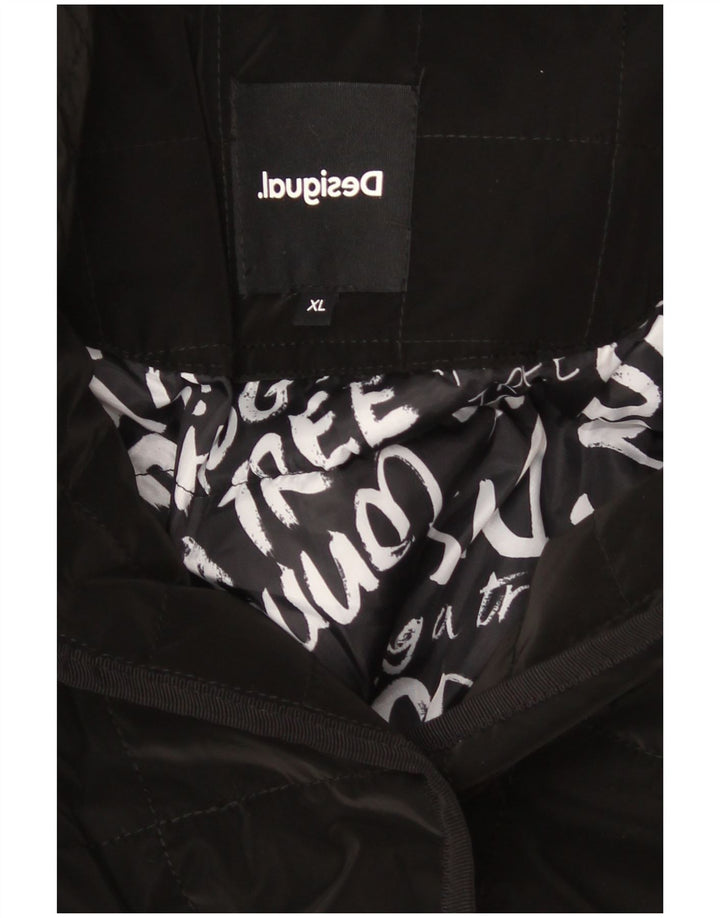 Desigual ženski prošiveni podstavljeni kaput UK 18 XL crni poliester