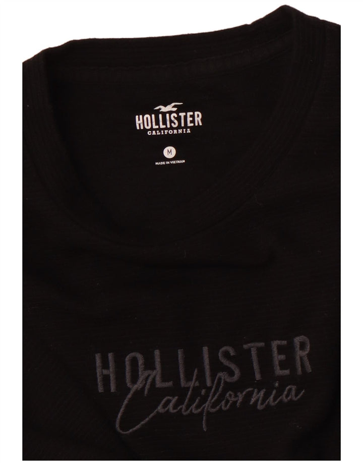 HOLLISTER Muška grafička majica dugih rukava srednje crna