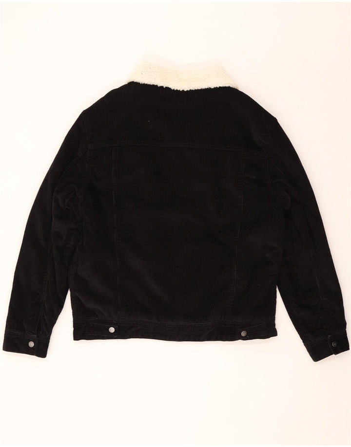 ZARA muška Sherpa jakna od samta UK 42 XL crni pamuk u boji