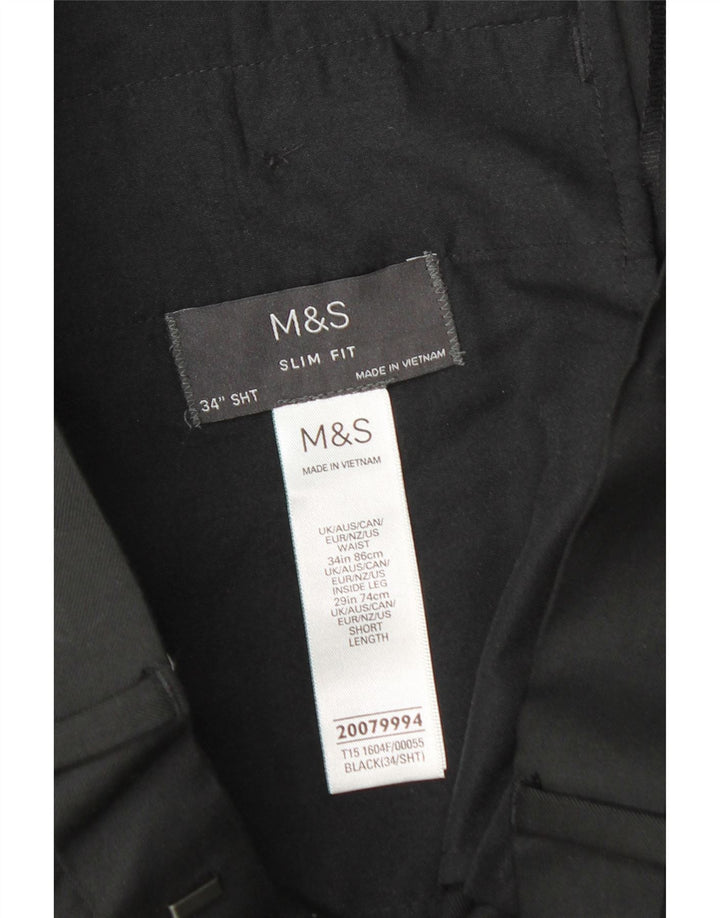 Marks & Spencer muške uske hlače W34 L29 crni poliester