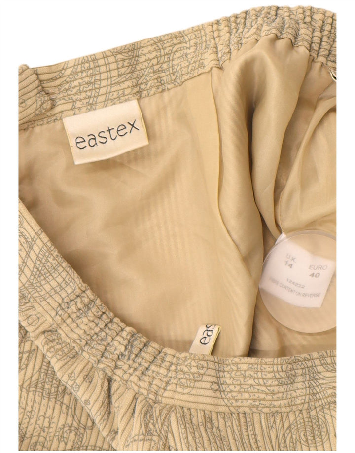 EASTEX ženska ravna suknja od samta UK 14 Srednje bež cvjetni poliester