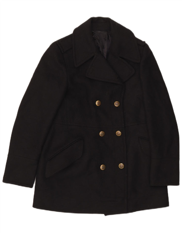 Vintage ženski graškasti kaput UK 14 Srednje crni