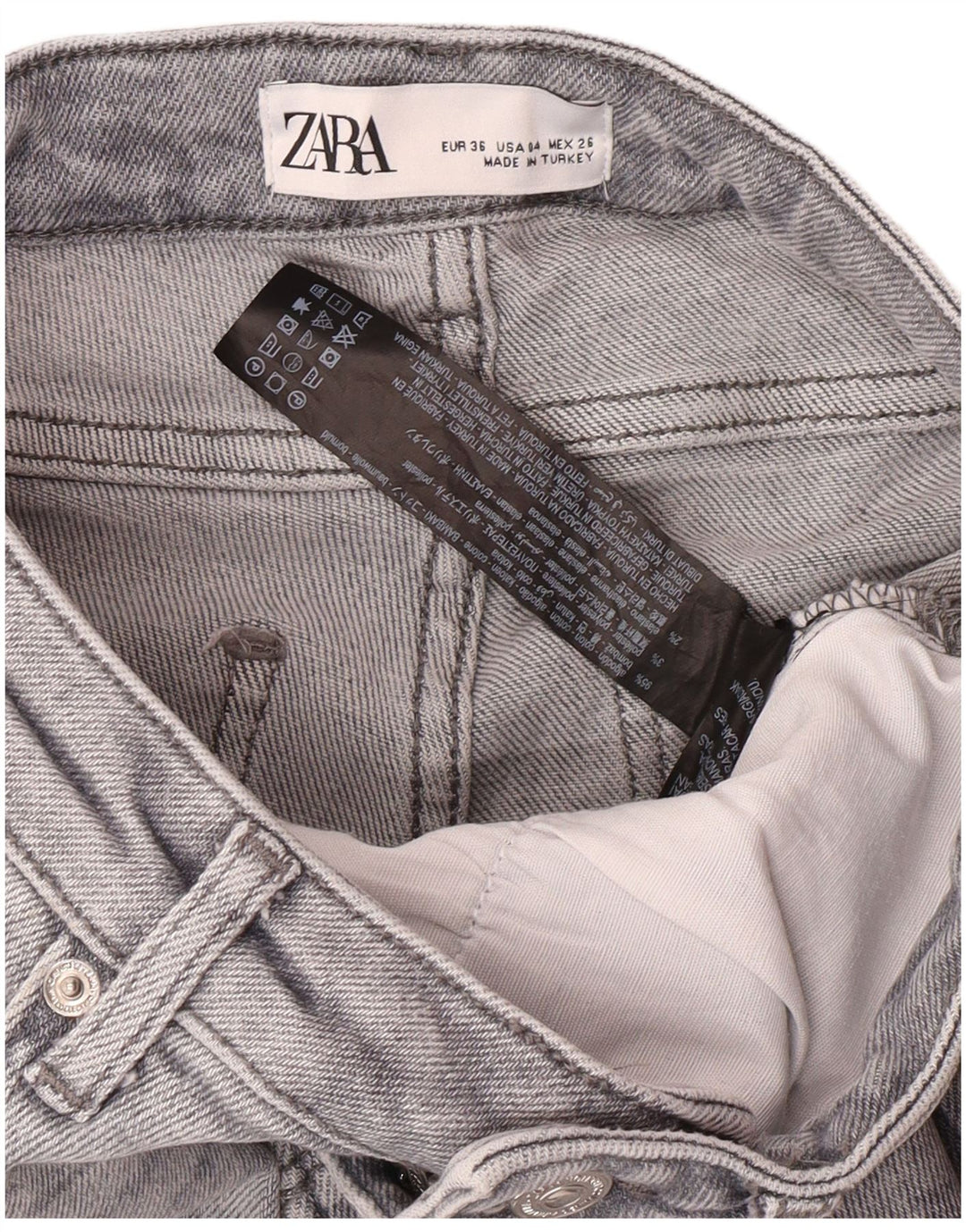 Zara ženske uske traperice EU 36 XS W26 L28 sive pamučne moderne