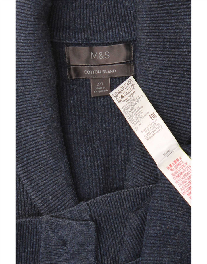 Marks & Spencer muški kardigan pulover 2XL tamnoplavi poliester