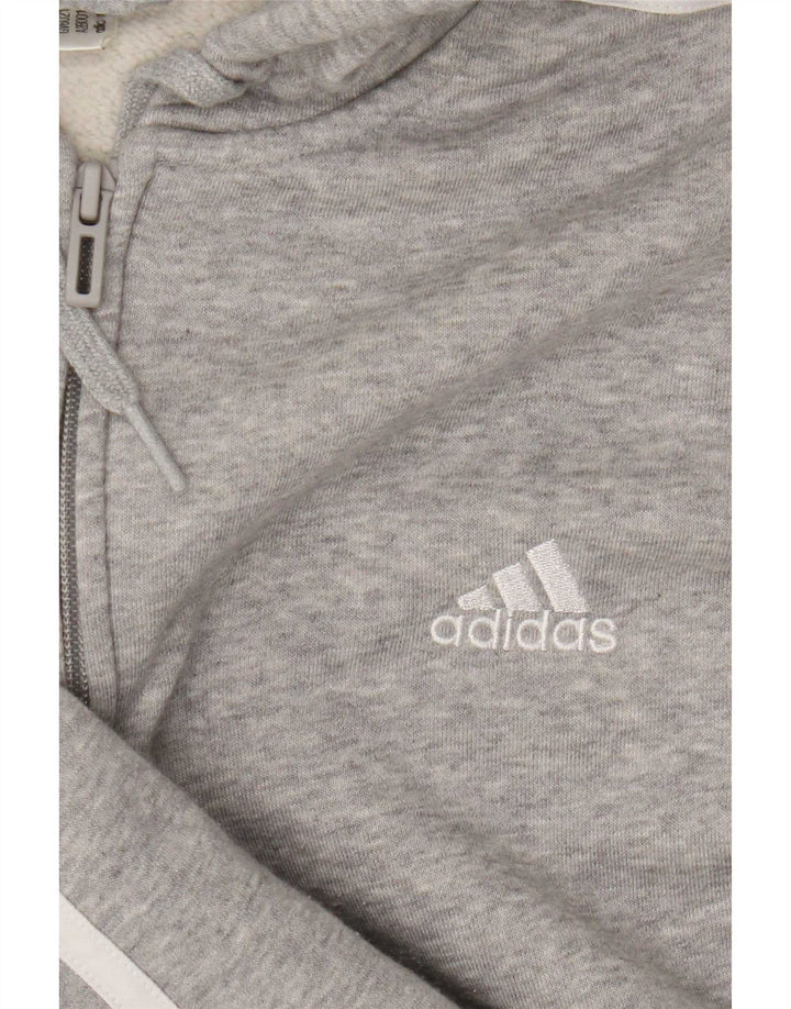 Adidas muški pulover s kapuljačom na patentni zatvarač srednje sivi s pjegama