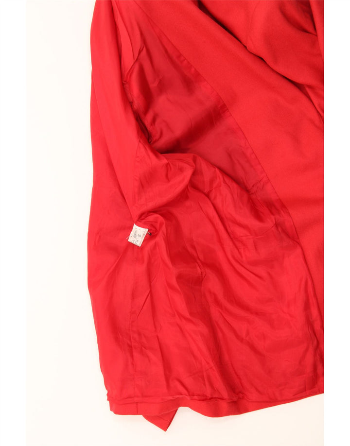 VINTAGE Womens 2 Button Blazer Jacket IT 48 XL Red Virgin Wool Vintage Vintage and Second-Hand Vintage from Messina Hembry 