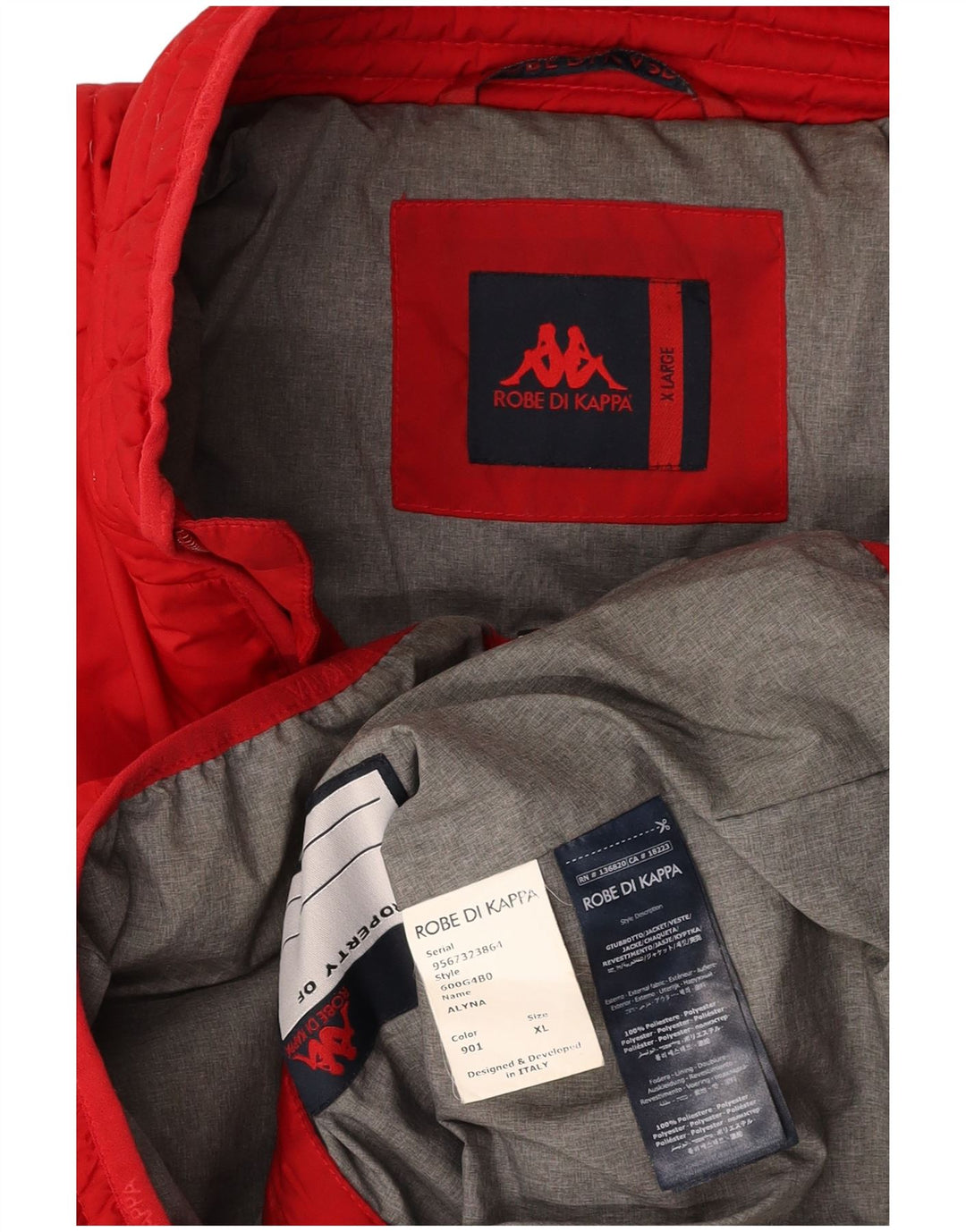 KAPPA ženska podstavljena jakna UK 18 XL crveni poliester