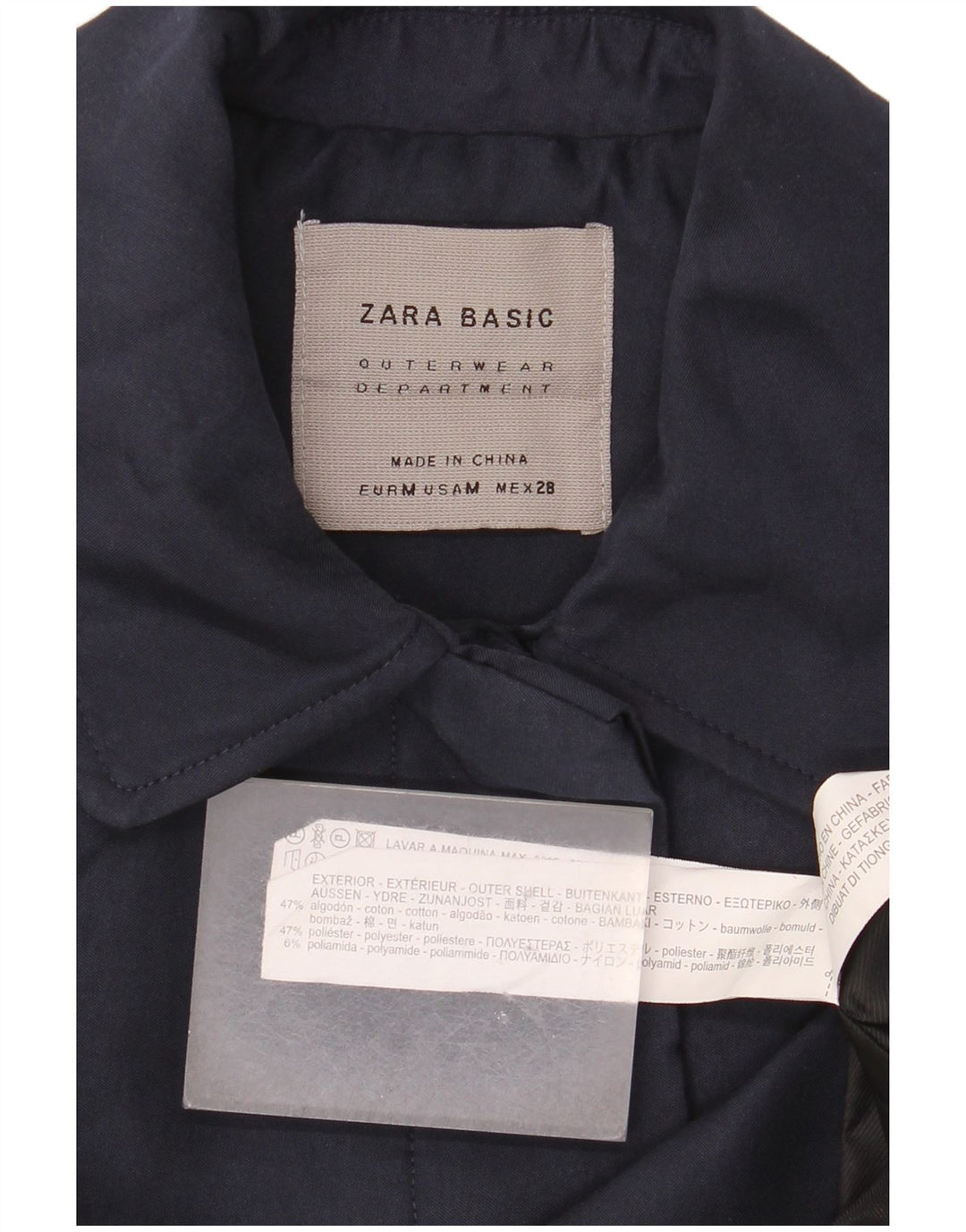 Zara ženski kaput UK 14 srednje tamnoplavi pamuk