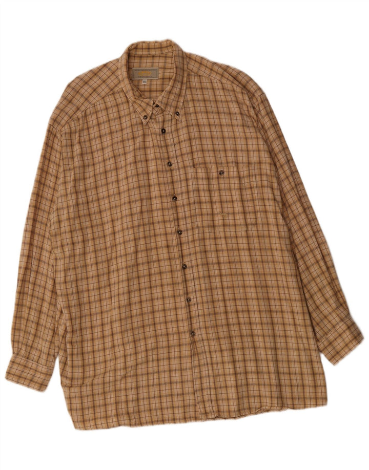 Camel muška flanelska košulja 2XL bež karirani pamuk