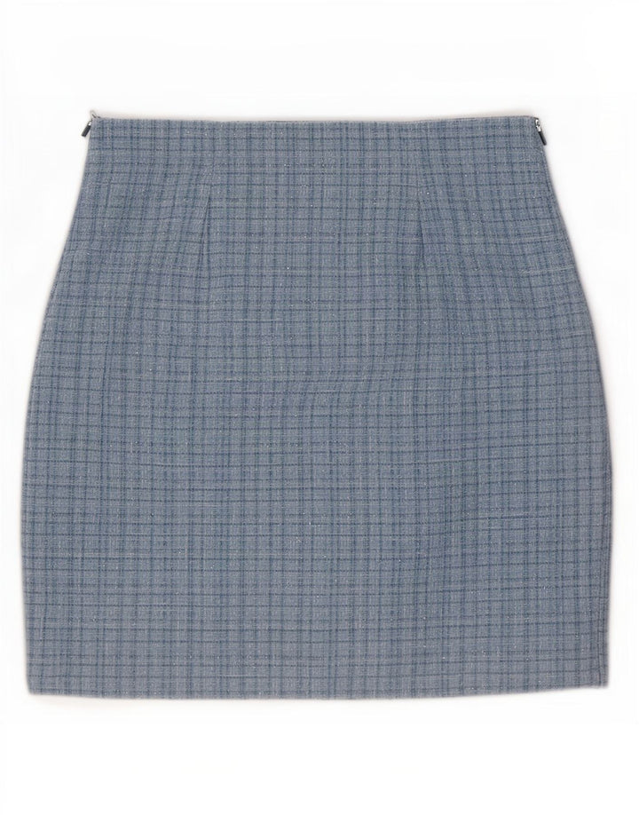Guess ženska mini suknja UK 10 mala W28 plavi karirani poliester
