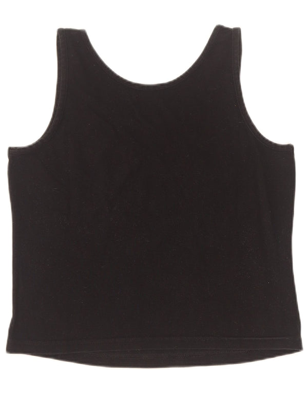 Sergio Tacchini Womens Crop Vest Top UK 10 Small Black