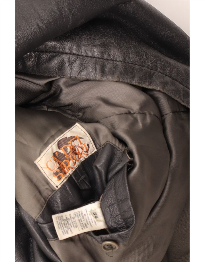 VINTAGE muška kožna jakna IT 54 2XL crna koža