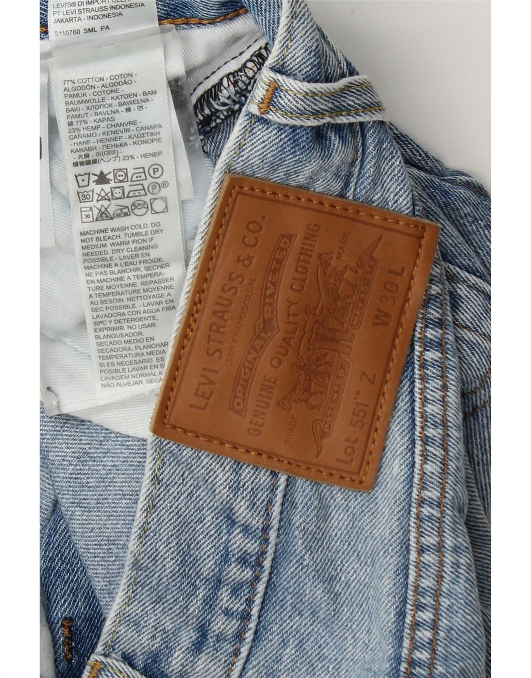 Levi's muške 551 ravne traperice W30 L27 plavi pamuk