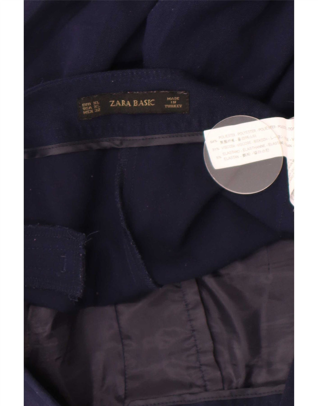 Zara ženske ležerne hlače Bootcut XL W32 L34 tamnoplavi poliester