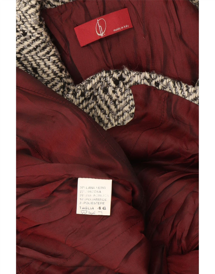 Vintage ženski sako s 2 gumba IT 46 velika siva vuna riblja kost