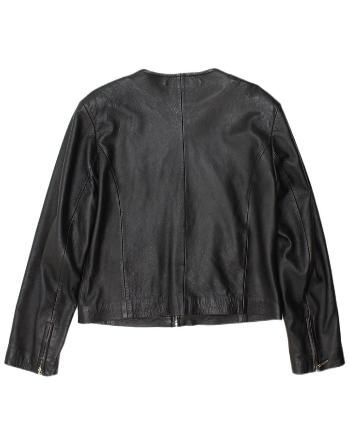 RABERG ženska crna kožna jakna EU 42 velika crna koža