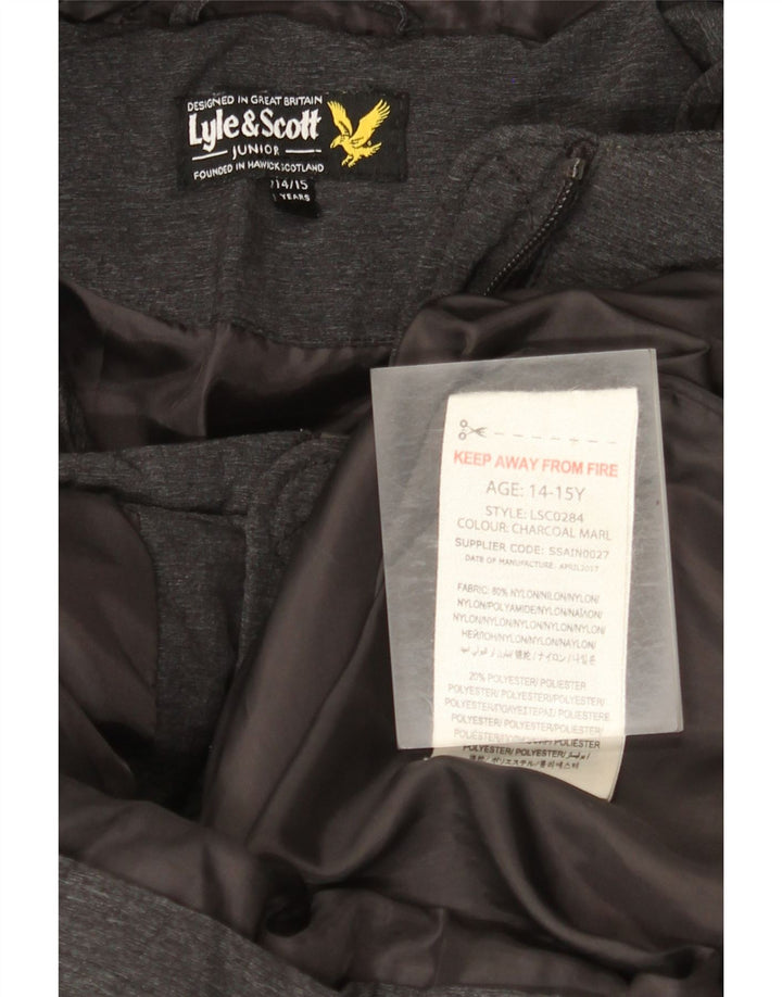 Podstavljena jakna s kapuljačom Lyle & Scott 14-15 godina, sivi najlon