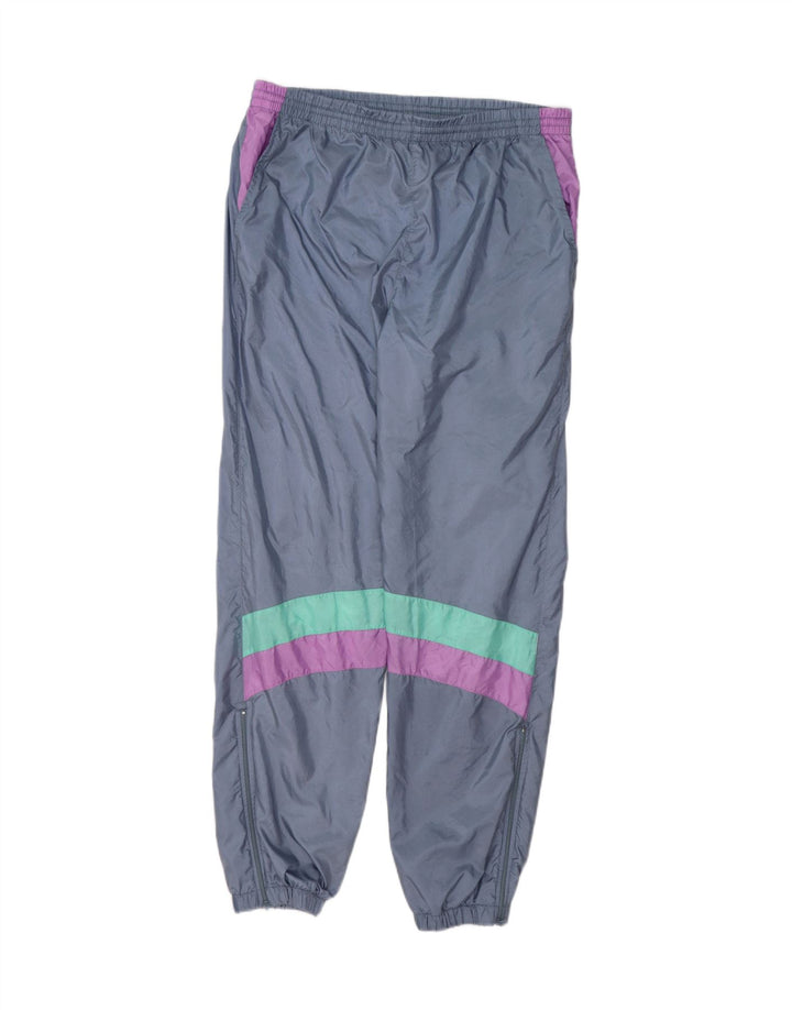 LEOPARD Womens Tracksuit Trousers Joggers UK 40/42 Medium Blue Colourblock Vintage Leopard and Second-Hand Leopard from Messina Hembry 