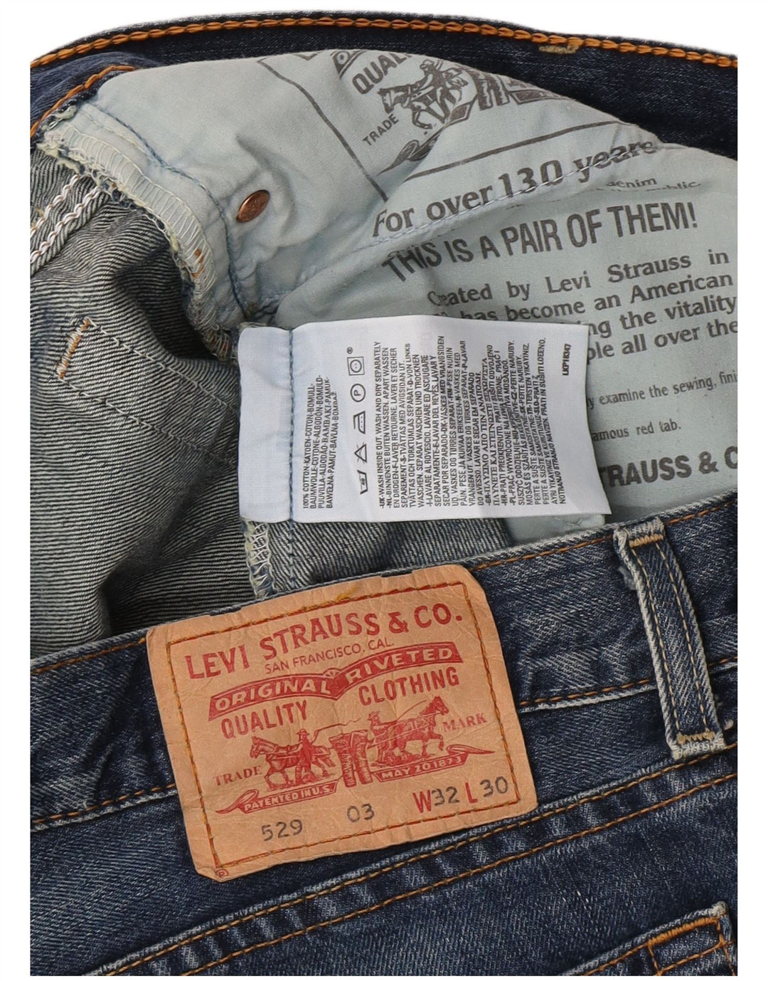 Levi's ženske 529 lepršave traperice W32 L27 plavi pamuk