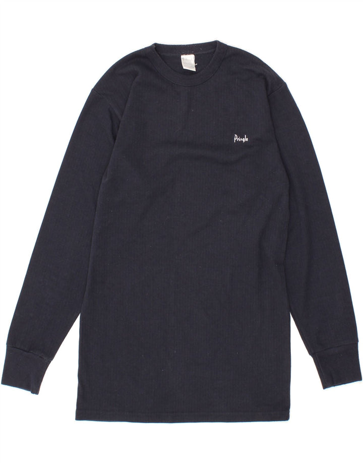 PRINGLE Mens Top Long Sleeve XS Navy Blue Polyester Vintage Pringle and Second-Hand Pringle from Messina Hembry 