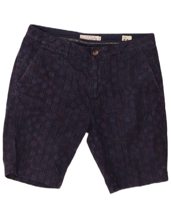 Fat Face Mens Chino kratke hlače Large W34 Navy Blue Floral Cotton
