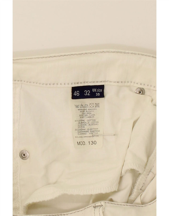 TRUSSARDI Womens Graphic Capri Jeans W30 L21  White Cotton Vintage Trussardi and Second-Hand Trussardi from Messina Hembry 