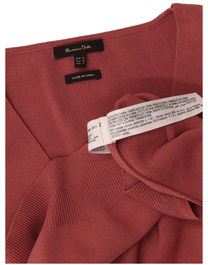 Massimo Dutti muški džemper kratkih rukava s V-izrezom srednje tamnocrvene boje