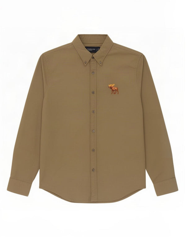 Abercrombie & Fitch Mens Shirt Medium Khaki Cotton