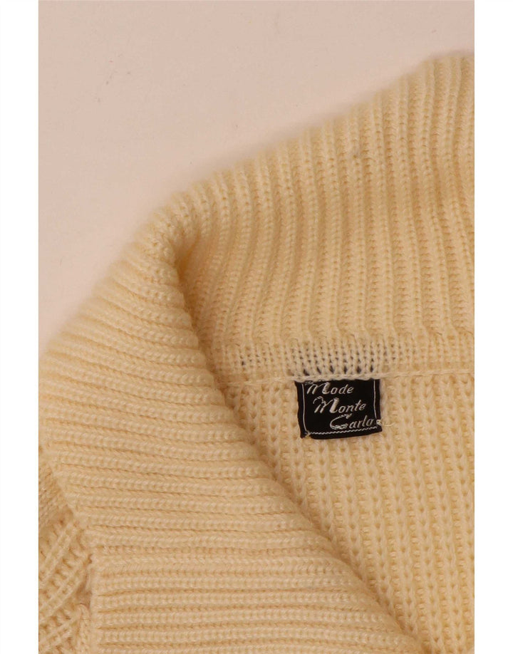 Vintage muški kardigan pulover Large Off White