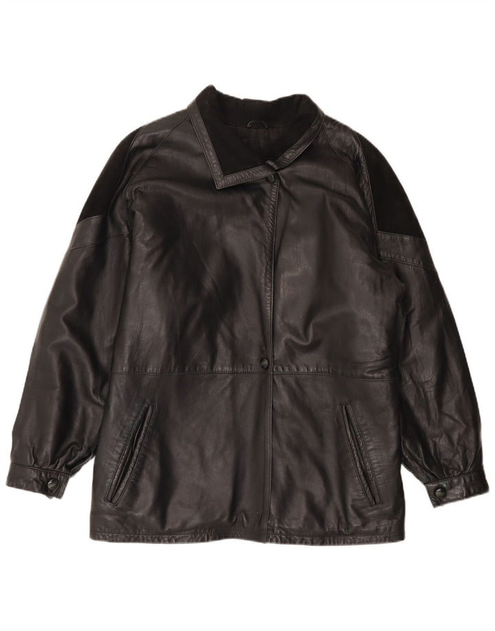 Vintage ženska kožna jakna EU 44 XL crna koža