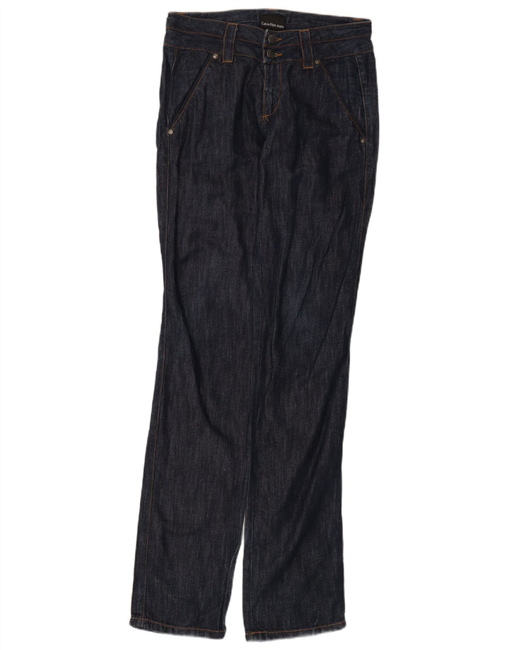 CALVIN KLEIN Ženske ravne traperice W27 L35 tamnoplavi pamuk