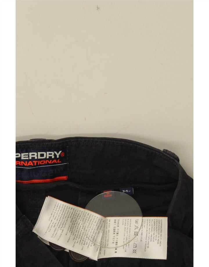 Superdry muške chino kratke hlače W34 veliki crni pamuk