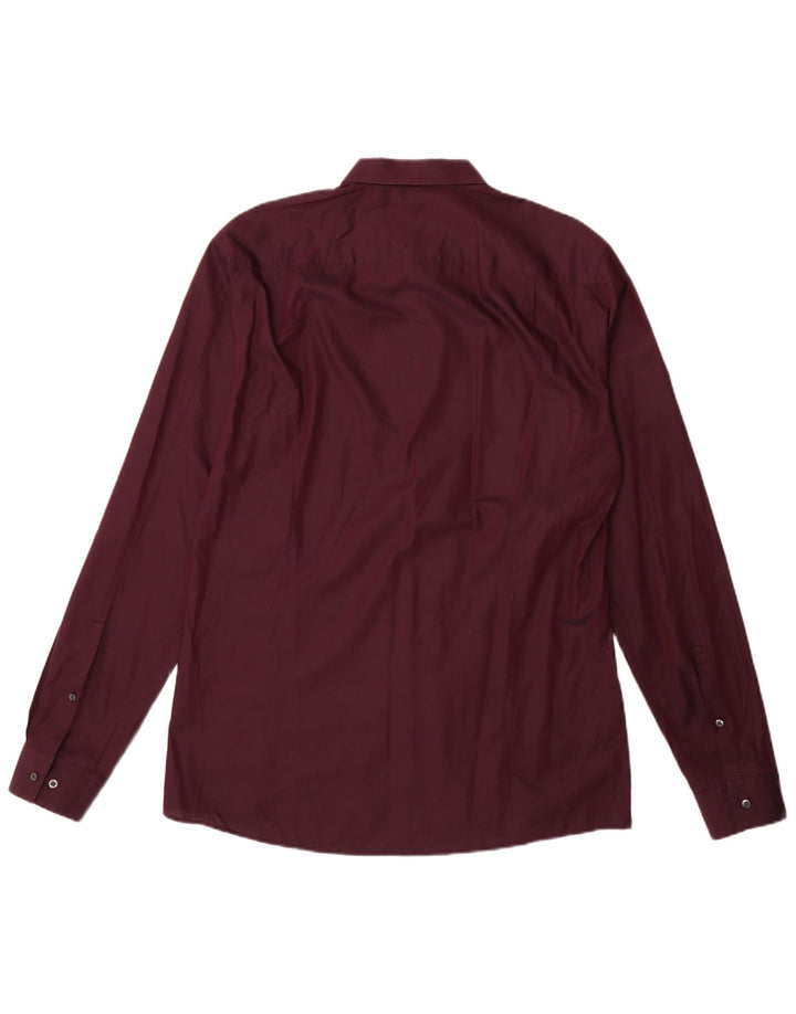 Hugo Boss muška uska košulja 2XL tamnocrveni pamuk